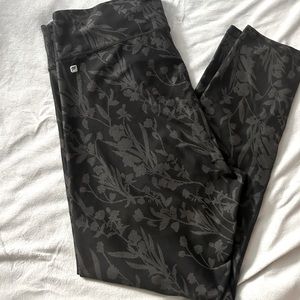 Black with Gray Floral Fabletics Leggings